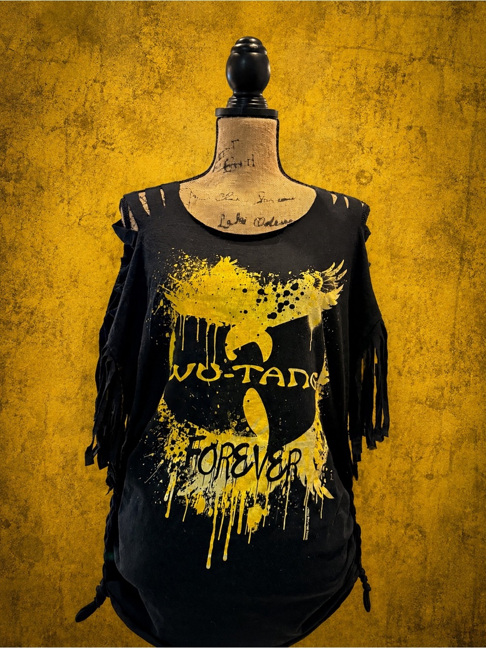 Black & Yellow Graphic Fringe Sweatshirt